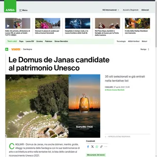Le Domus de Janas candidate al patrimonio Unesco - Sardegna su ANSA.it