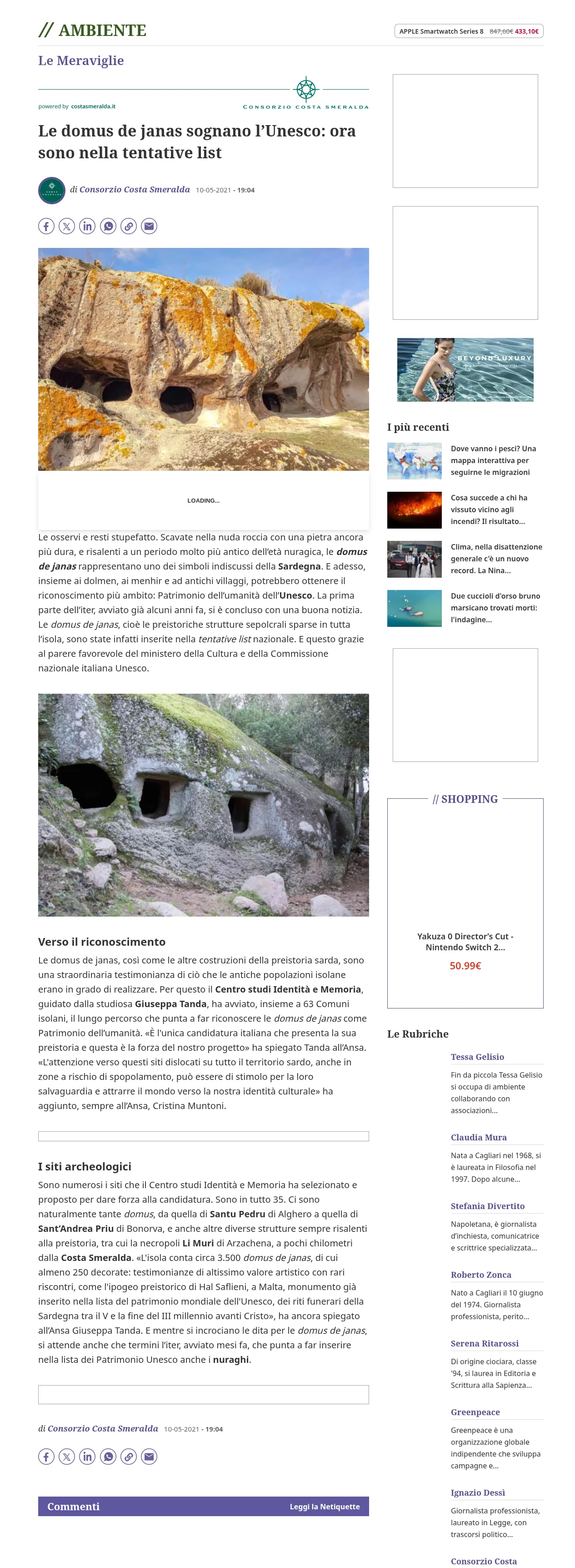 Le domus de janas nella tentative list Unesco