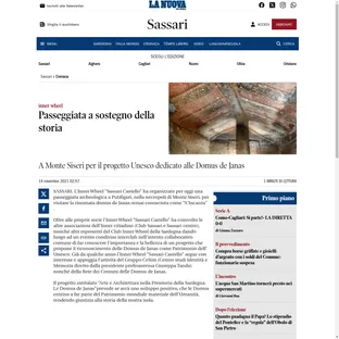 La Nuova Sardegna dedica un articolo alla passeggiata archeologica a sostegno del progetto Unesco per le Domus de Janas
