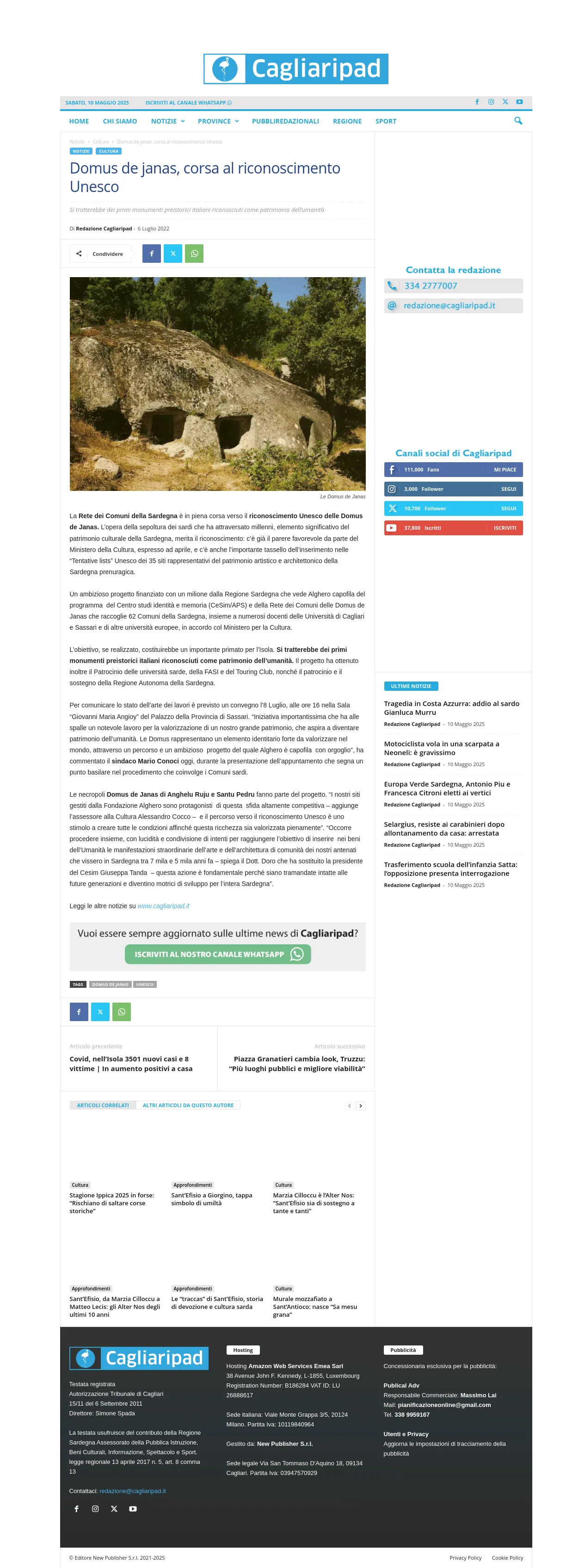 Le Domus de Janas in corsa per il riconoscimento come patrimonio UNESCO