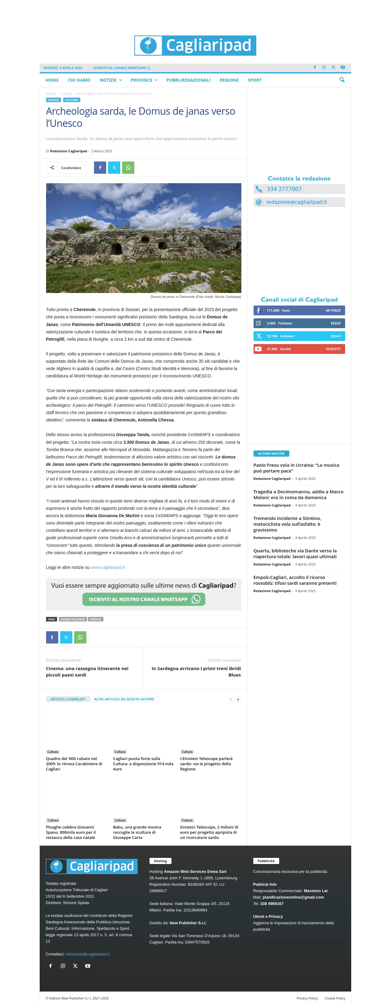 Domus de Janas: in Corsa per l'UNESCO!