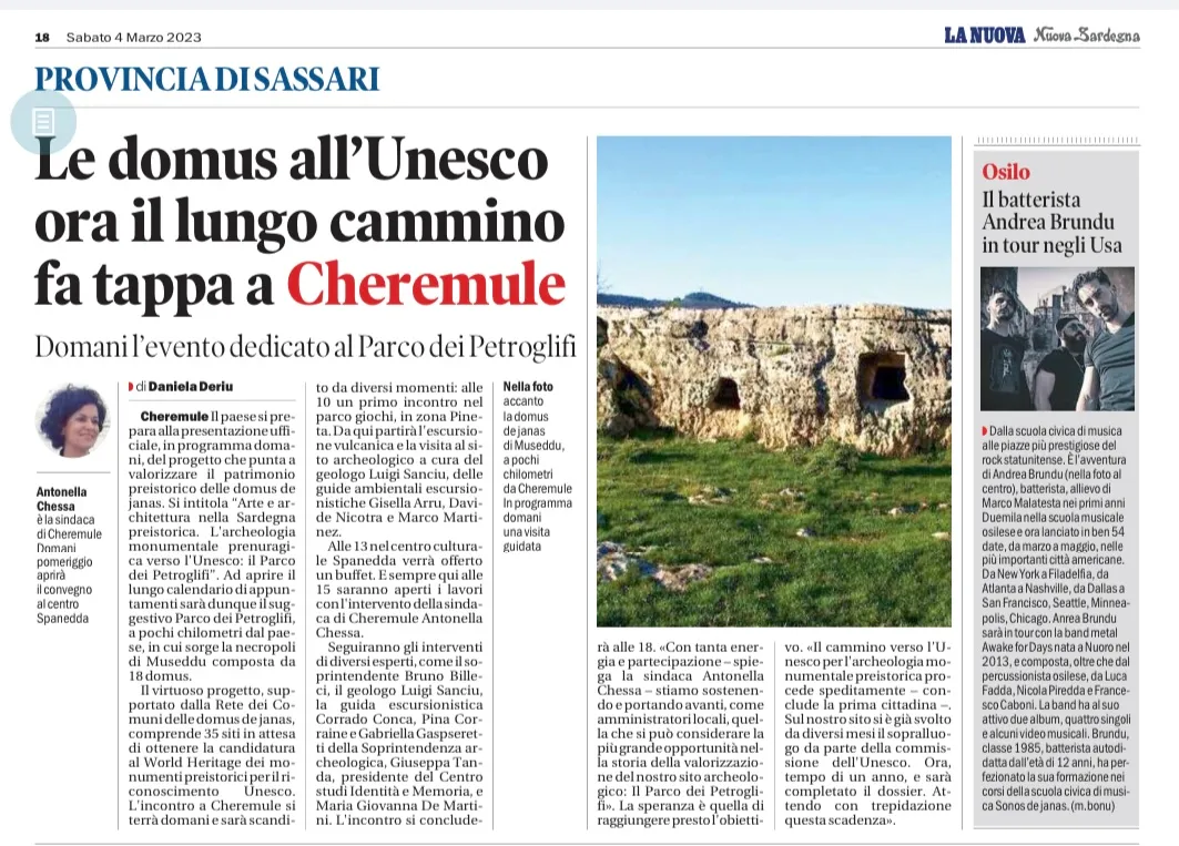 Le domus all'Unesco ora il lungo cammino fa tappa a Cheremule