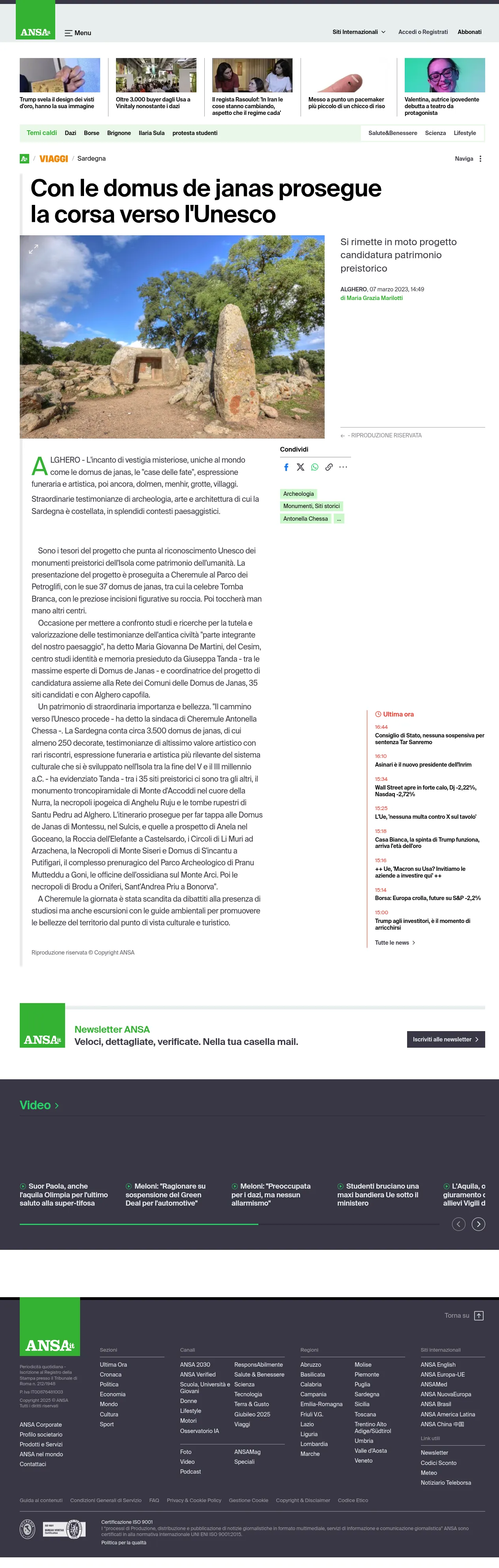 Sardegna verso l'UNESCO: un viaggio tra antiche Domus de Janas