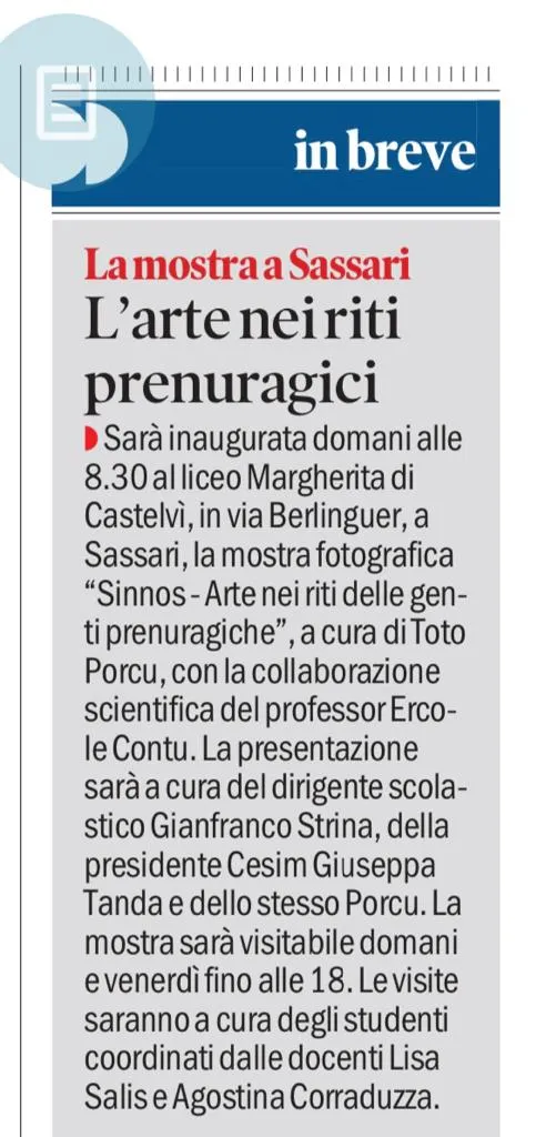 La mostra a Sassari L'arte nei riti prenuragici