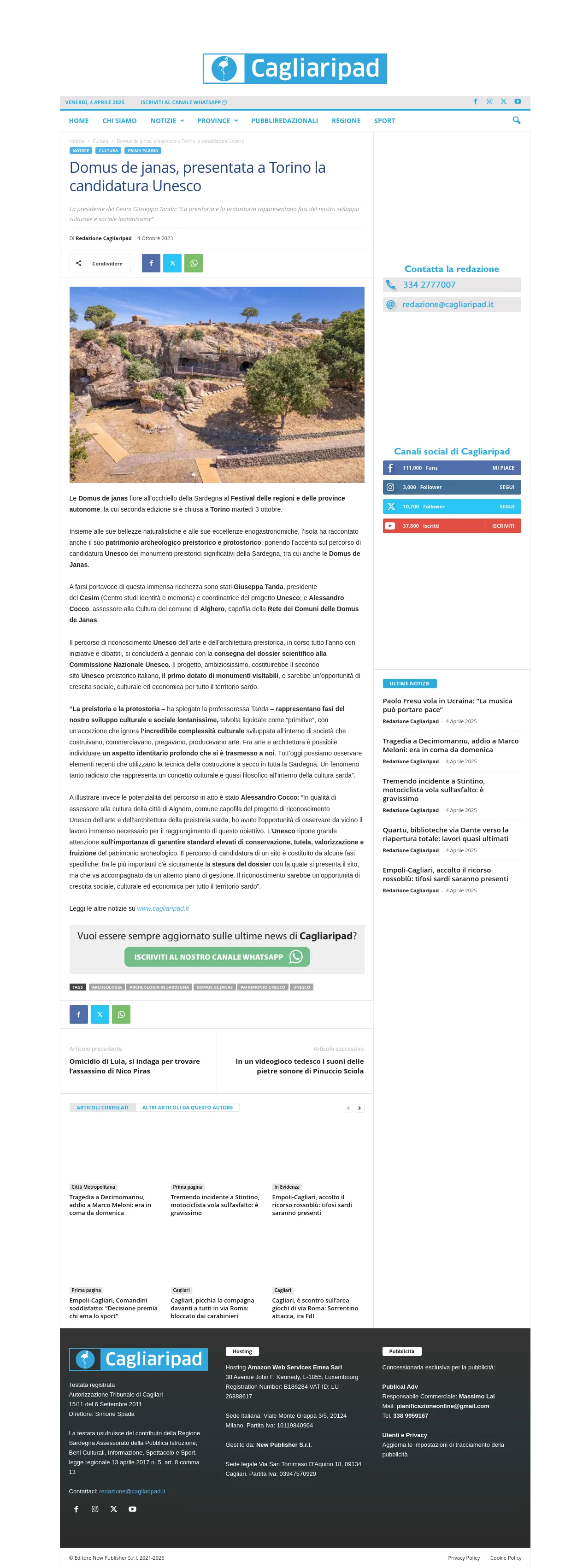 Domus de Janas verso l'UNESCO: Una Candidatura Storica Presentata a Torino