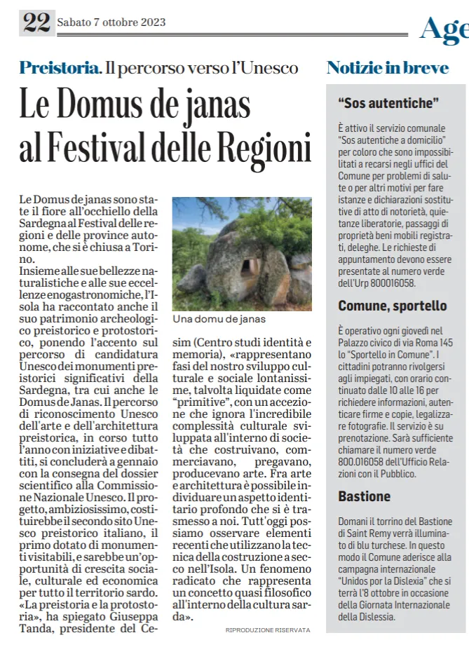 Le Domus de janas al Festival delle Regioni