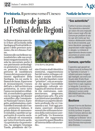 Domus de Janas: La Sardegna brilla al Festival delle Regioni
