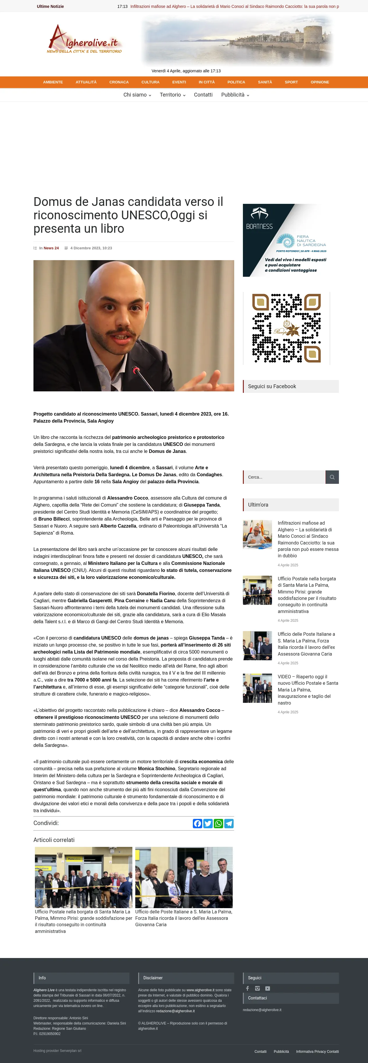 Verso l'UNESCO: Sardegna e le Domus De Janas in un nuovo volume