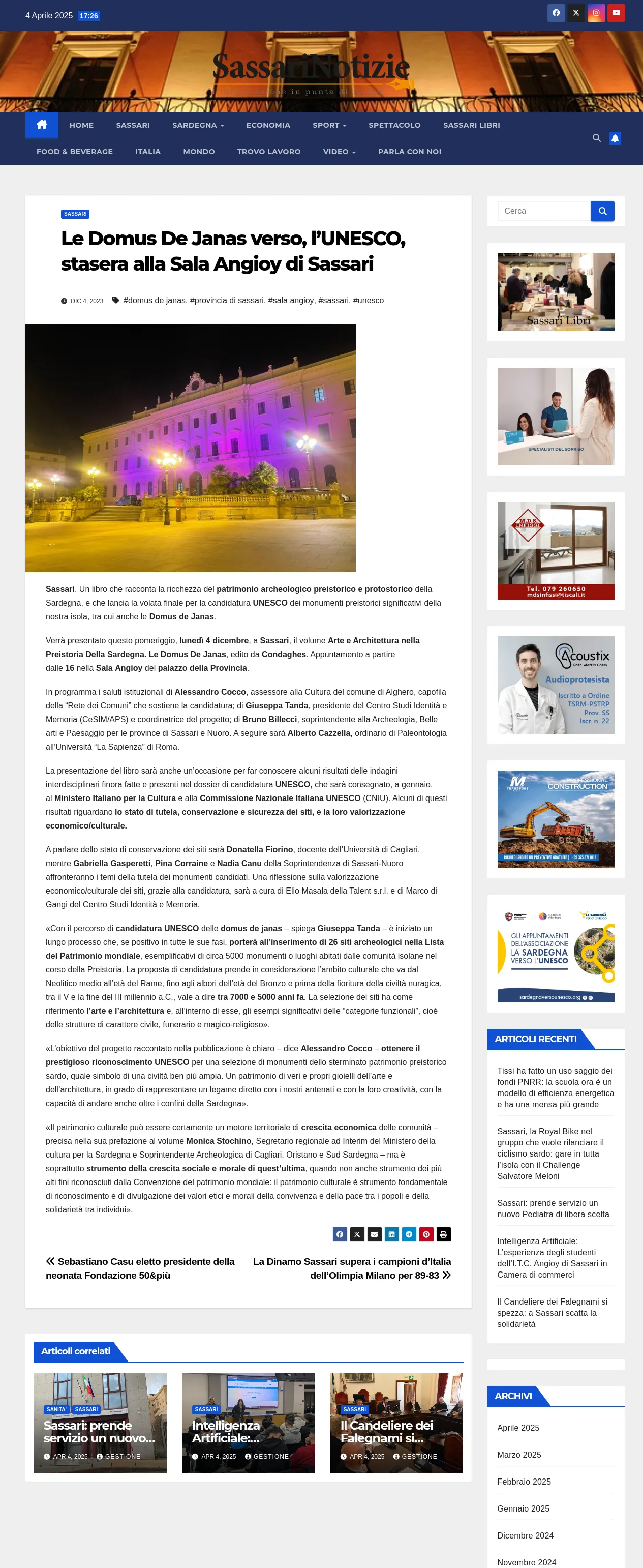 Domus de Janas: un passo verso l'UNESCO