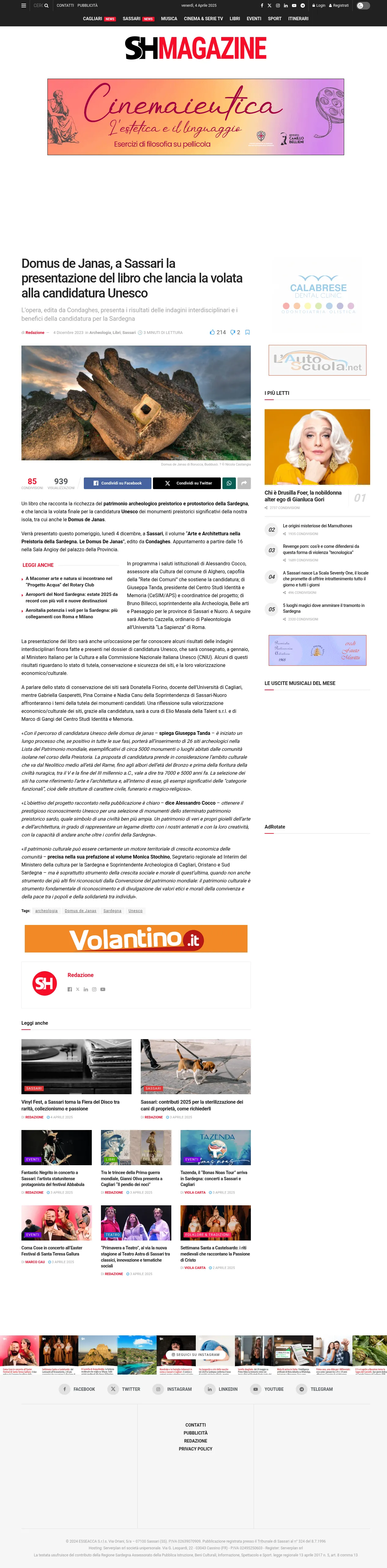 Domus de Janas: il libro che apre la Sardegna all'UNESCO