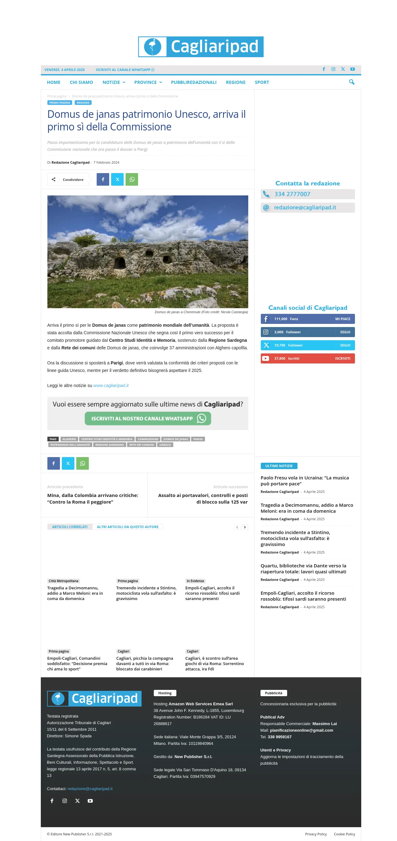 Domus de Janas: verso l'UNESCO con il primo sì nazionale