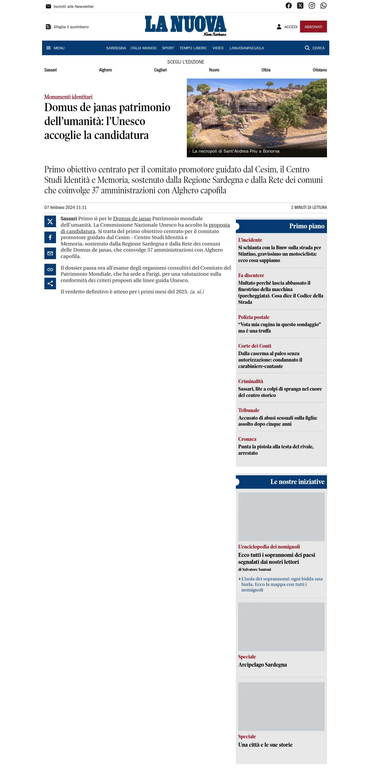 Domus de Janas verso UNESCO: Un Sogno Sardegna diventa Realtà