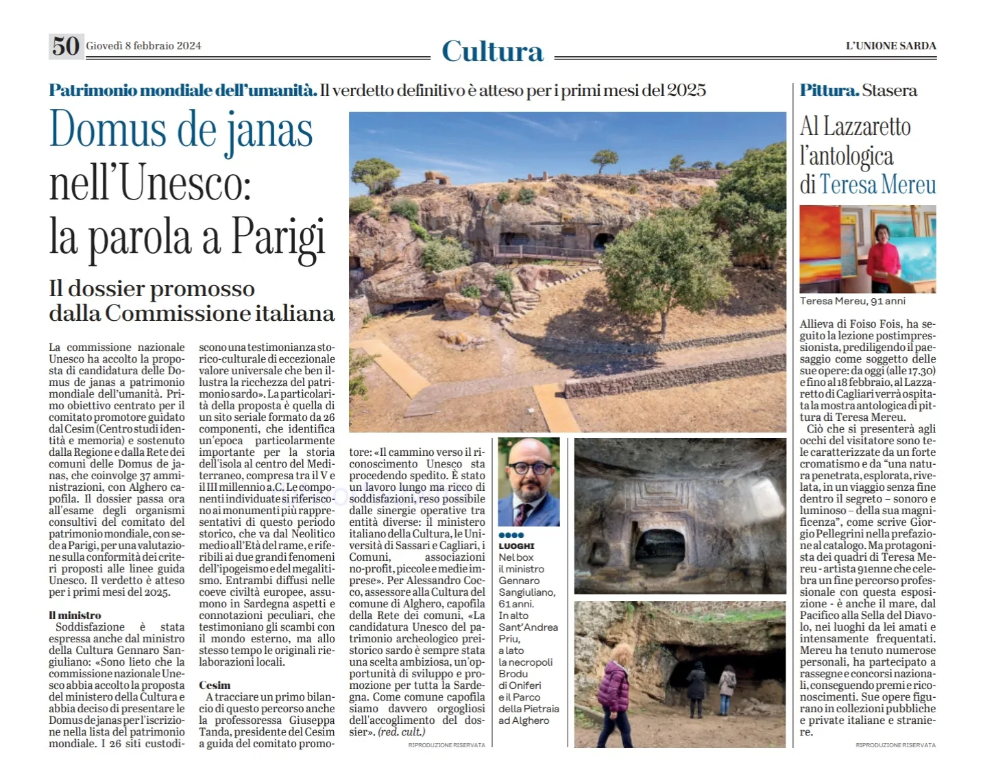 Domus de janas nell'Unesco