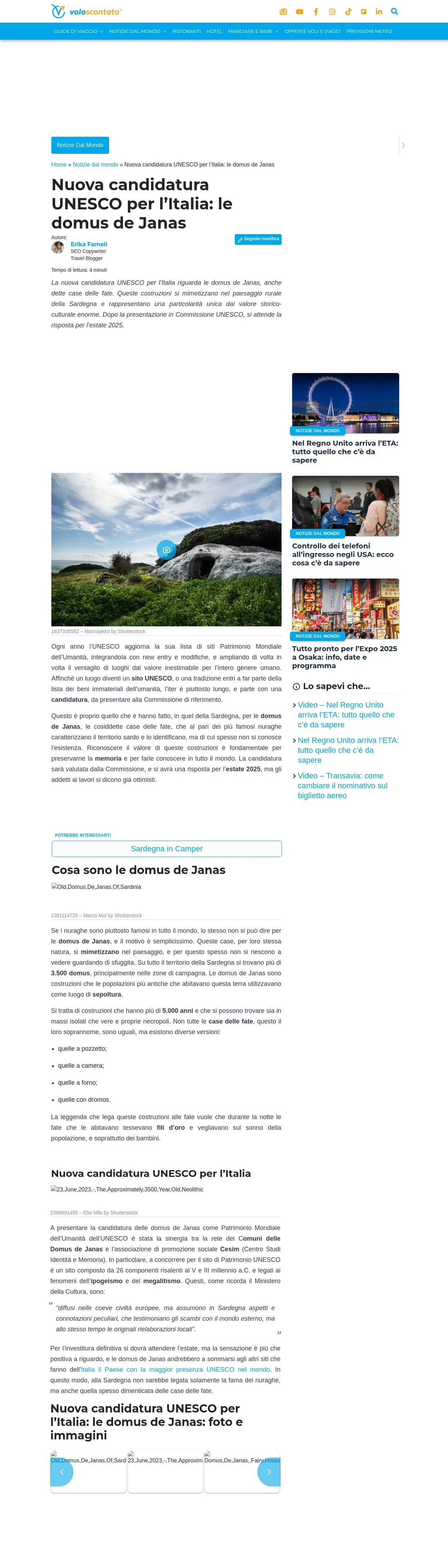 Domus de Janas: Italia punta all'UNESCO con le case delle fate