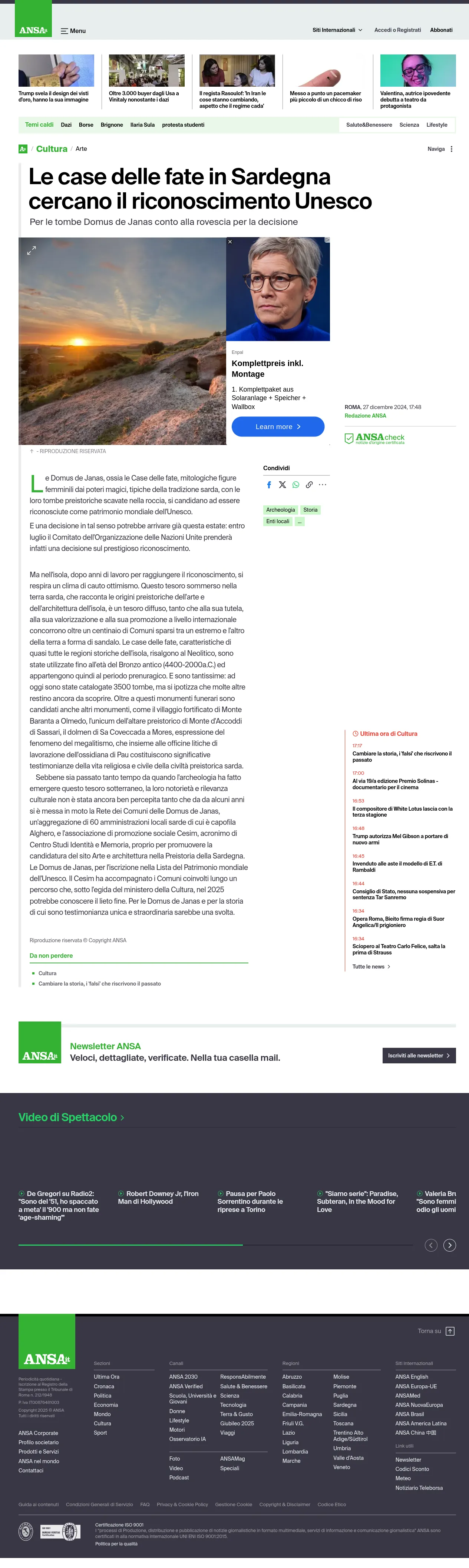 Domus de Janas: verso il Patrimonio UNESCO