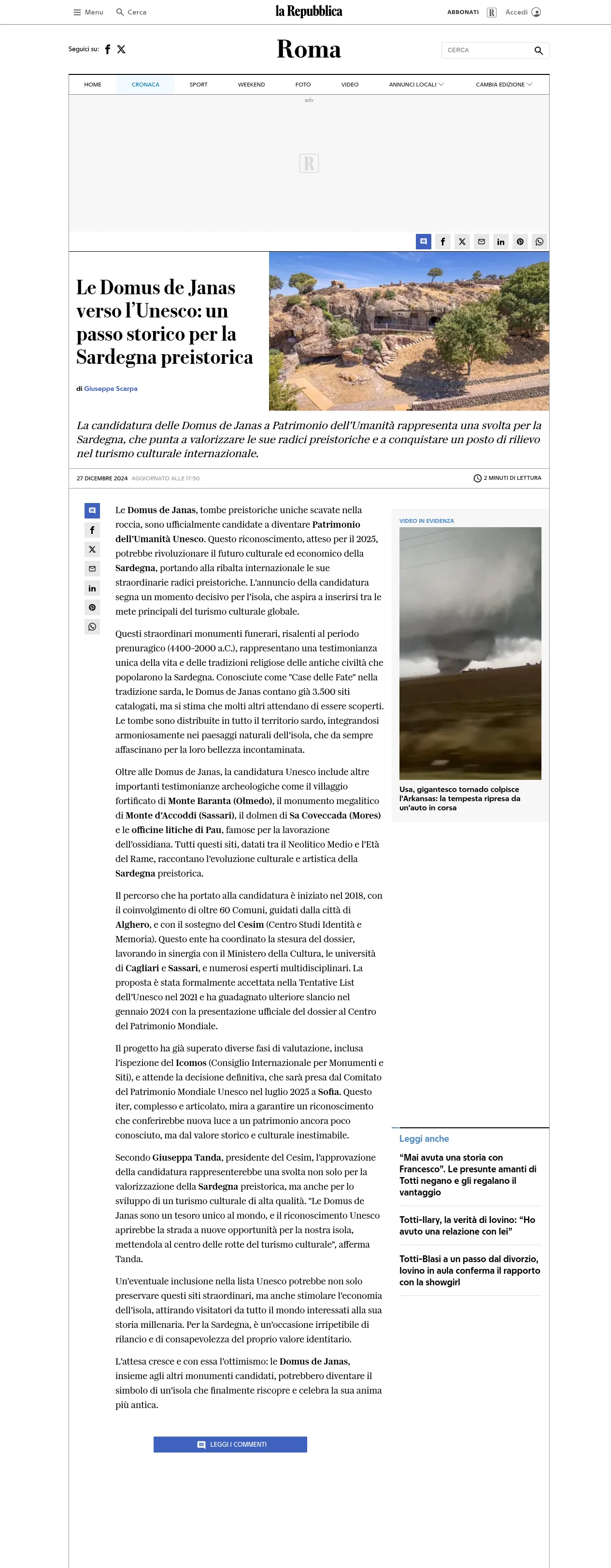 Domus de Janas verso l'UNESCO: Rivoluzione Culturale in Sardegna