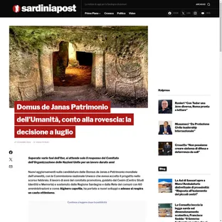 Domus de Janas verso UNESCO: La Sardegna in attesa del verdetto 2025