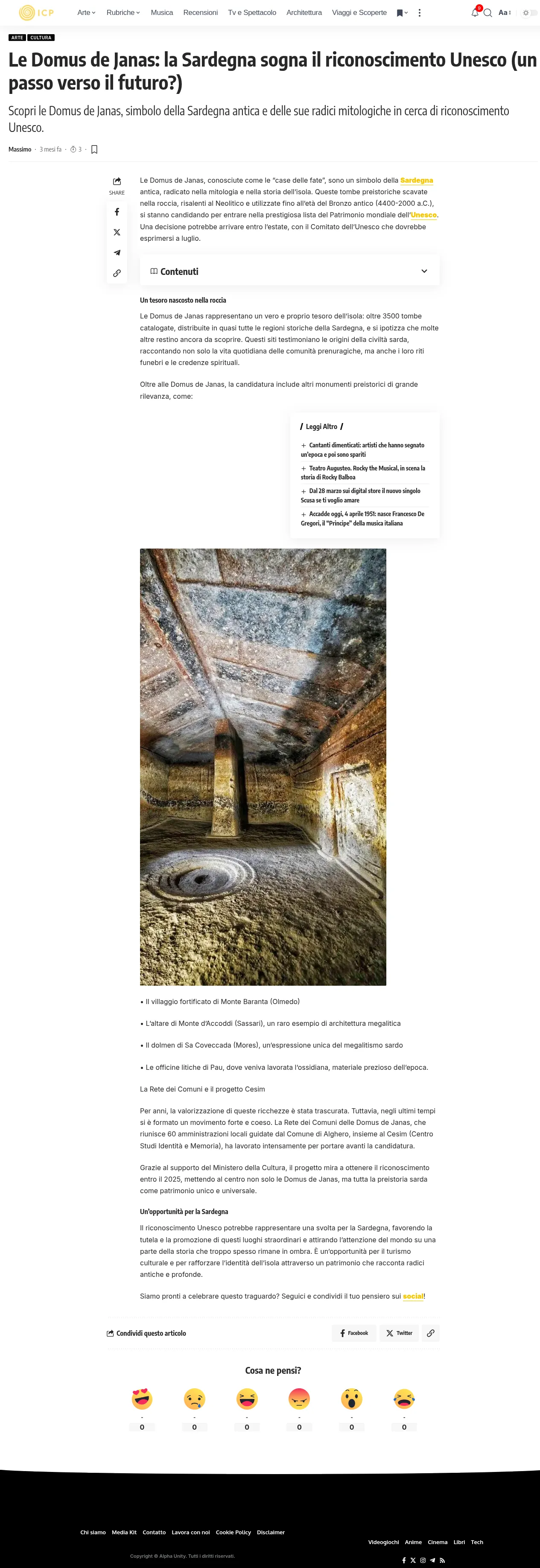 Domus de Janas: verso l'Unesco, un sogno sardo