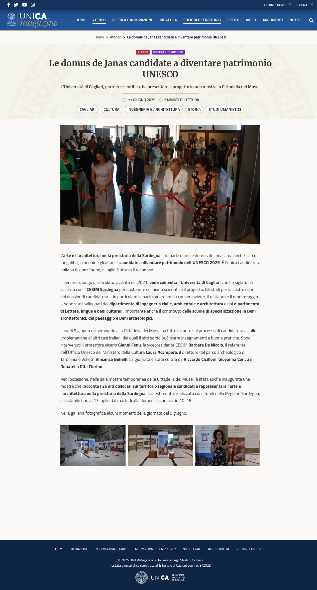 Unica Magazine presenta la candidatura delle domus de Janas a patrimonio UNESCO